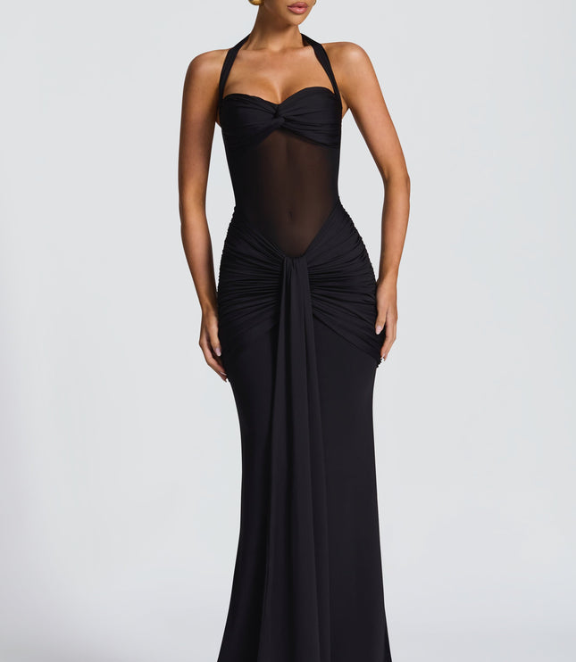 Women Cocktail Sweetheart Halter Maxi Dress