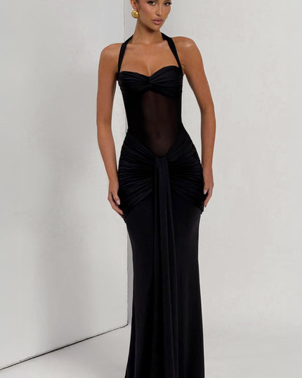 Women Cocktail Sweetheart Halter Maxi Dress