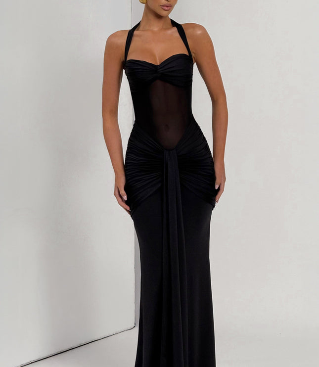 Women Cocktail Sweetheart Halter Maxi Dress