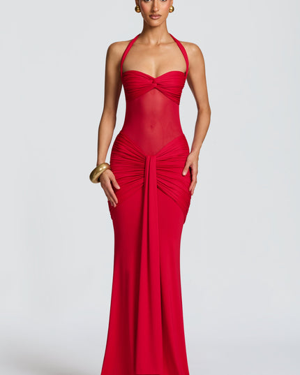 Women Cocktail Sweetheart Halter Maxi Dress