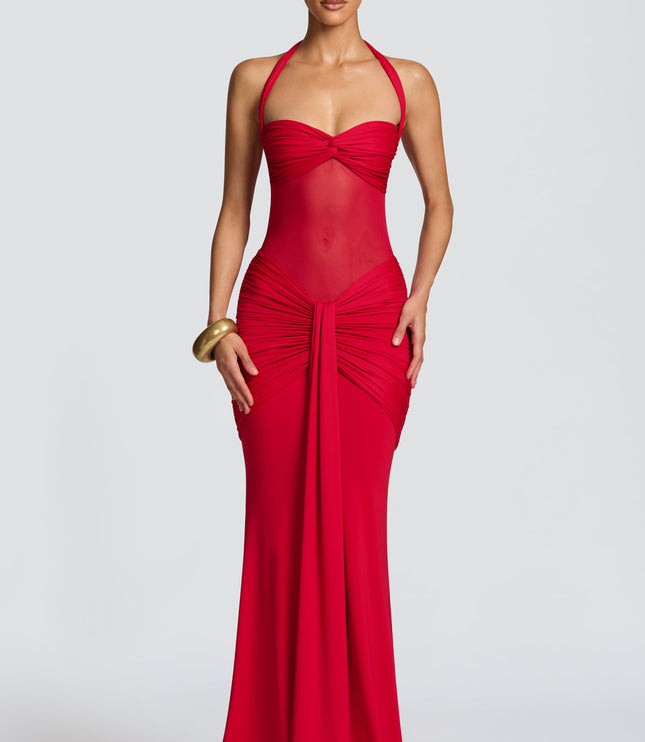 Women Cocktail Sweetheart Halter Maxi Dress