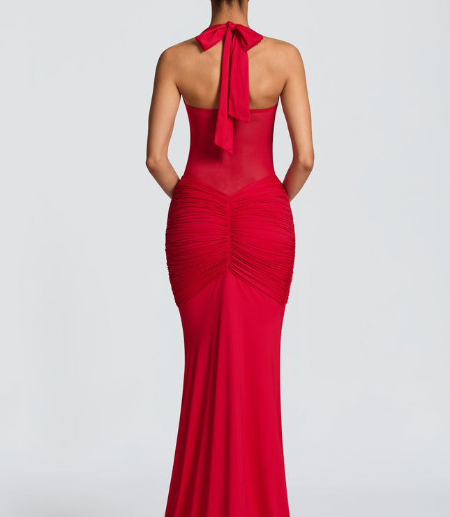 Women Cocktail Sweetheart Halter Maxi Dress