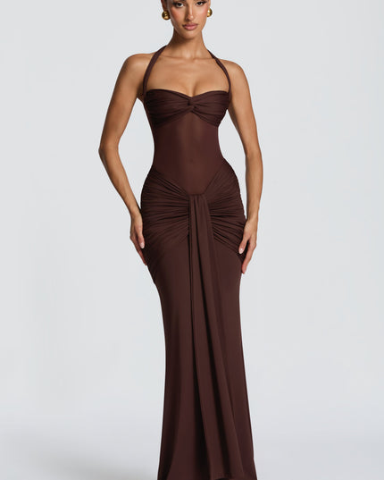Women Cocktail Sweetheart Halter Maxi Dress