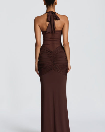 Women Cocktail Sweetheart Halter Maxi Dress