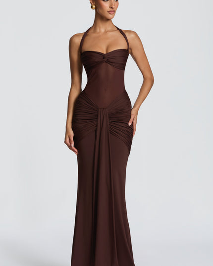 Women Cocktail Sweetheart Halter Maxi Dress