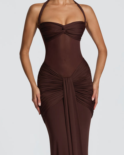 Women Cocktail Sweetheart Halter Maxi Dress