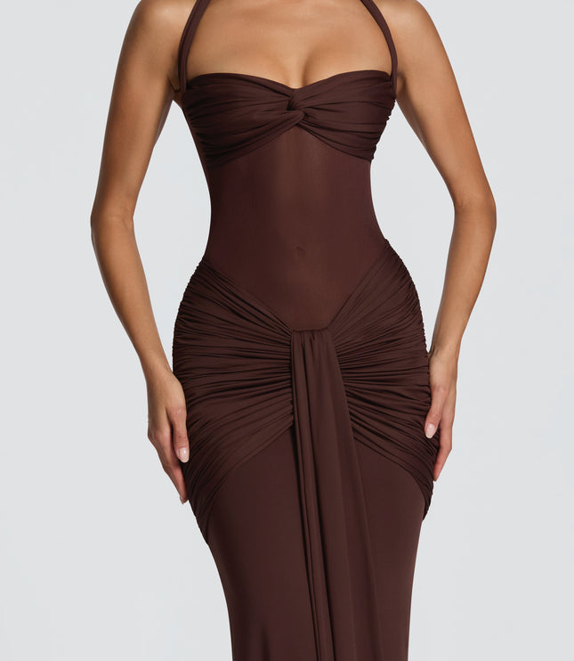 Women Cocktail Sweetheart Halter Maxi Dress