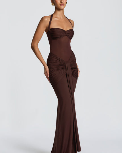 Women Cocktail Sweetheart Halter Maxi Dress