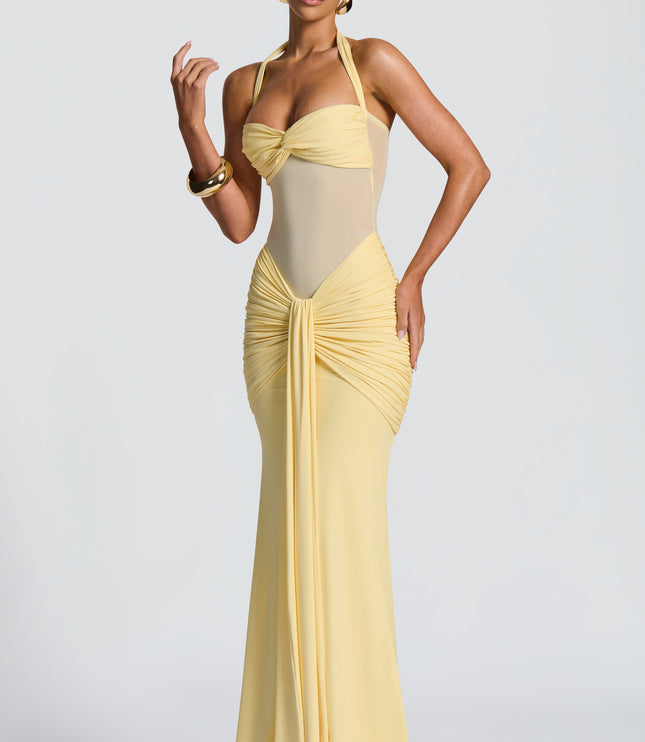 Women Cocktail Sweetheart Halter Maxi Dress