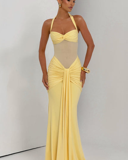 Women Cocktail Sweetheart Halter Maxi Dress