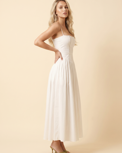 Women Floral Corset Midi Cocktail Dress