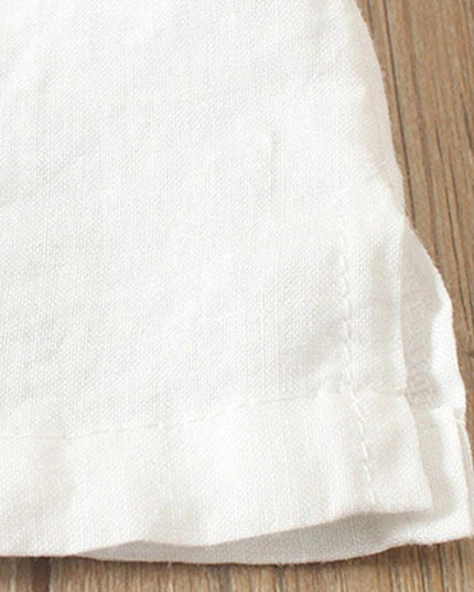 Women Short Sleeve Round Neck Button Front Top