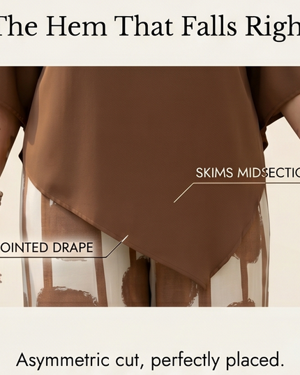 Women's 2 Piece Asymmetric Top and Wide Leg Pants