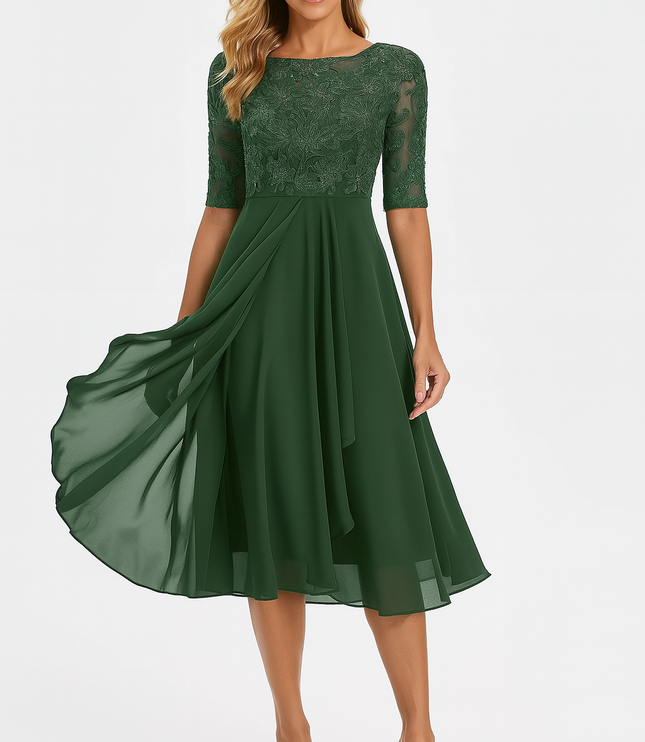 Women's A-Line Summer Midi Cocktail Party Dress