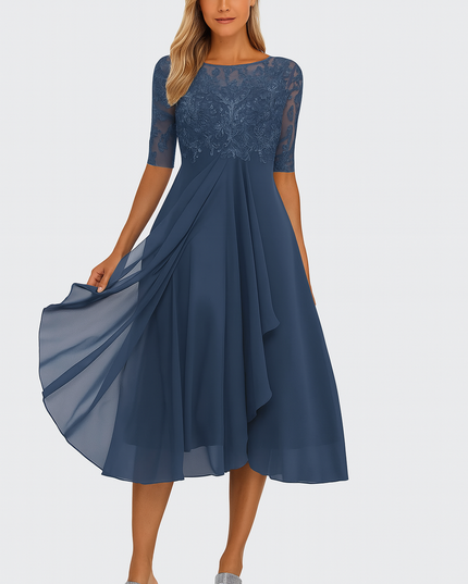 Women's A-Line Summer Midi Cocktail Party Dress