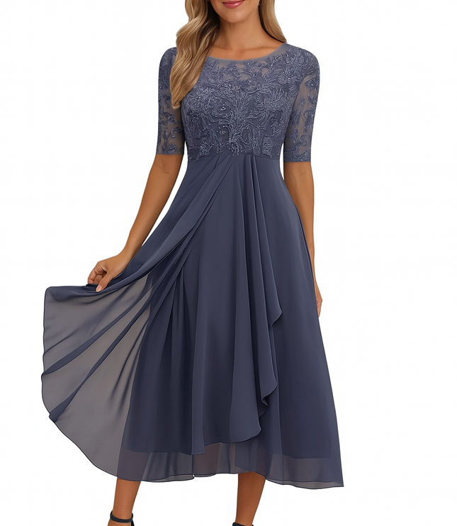 Women's A-Line Summer Midi Cocktail Party Dress