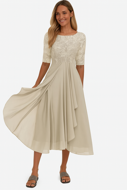 Women's A-Line Summer Midi Cocktail Party Dress