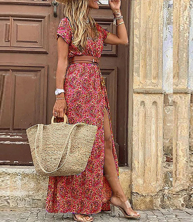 Women's Airy Flowing Boho Summer Maxi Beach Dress