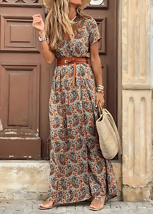 Women's Airy Flowing Boho Summer Maxi Beach Dress