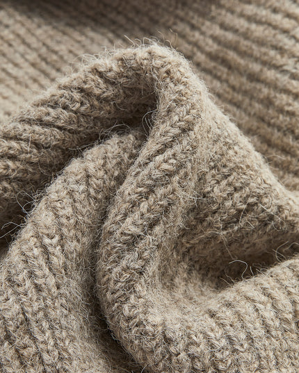 Women's Ankle-Length Knit Cardigan with Button Front and Slits