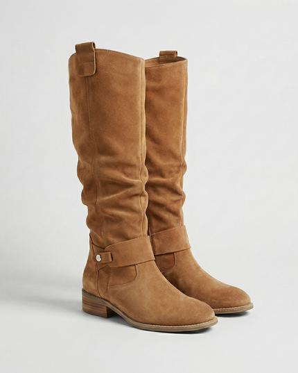 Women's Ankle-Strap Boots in a Suede-Look Finish