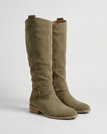 Women's Ankle-Strap Boots in a Suede-Look Finish