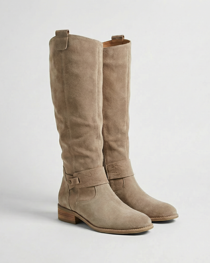 Women's Ankle-Strap Boots in a Suede-Look Finish