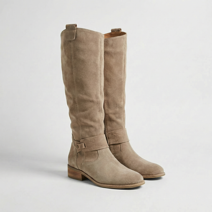 Women's Ankle-Strap Boots in a Suede-Look Finish