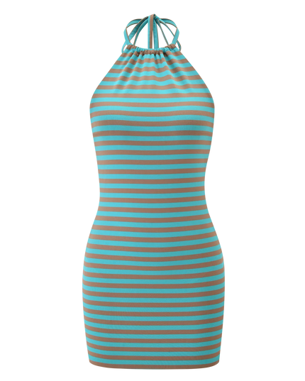 Women's Aqua Satin Ruched Mini Homecoming Party Dress