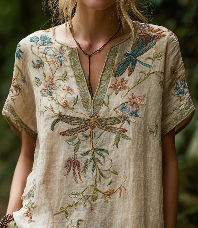 Women's Beige Relaxed Fit Floral Print Statement Blouse