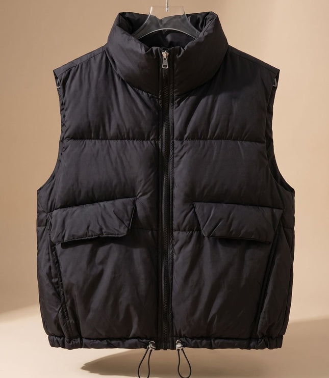 Women's Boxy Cropped Quilted Winter Puffer Vest
