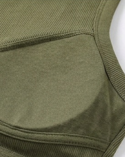 Women's Built In Bra Ribbed Racerback Summer Tank Top