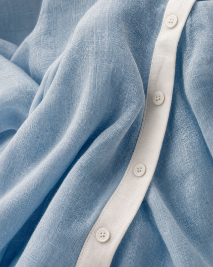Women's Button-Front Linen Shirt Dress with a Collar