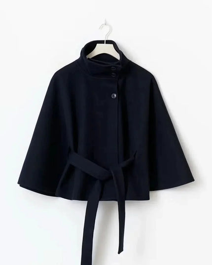 Women's Cape Silhouette Structured Layering Jacket
