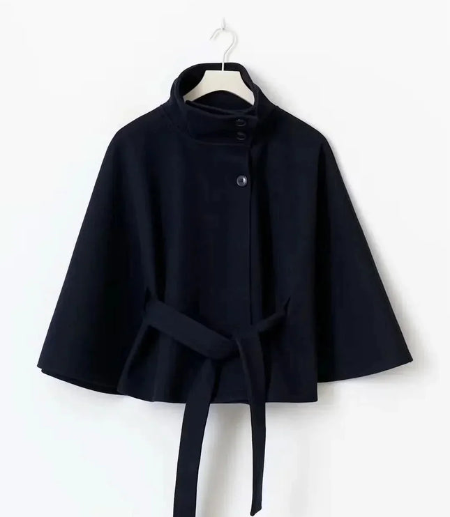 Women's Cape Silhouette Structured Layering Jacket