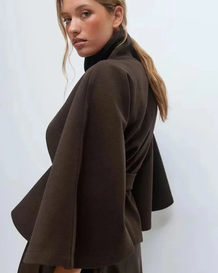Women's Cape Silhouette Structured Layering Jacket