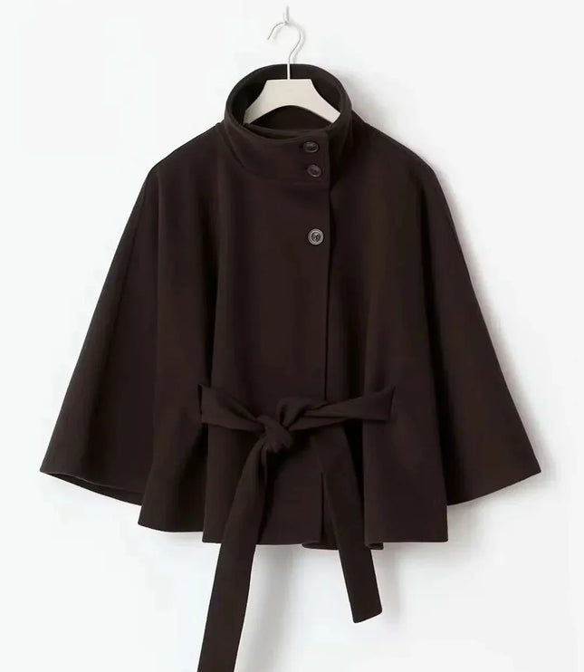 Women's Cape Silhouette Structured Layering Jacket