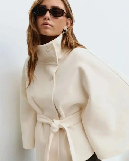 Women's Cape Silhouette Structured Layering Jacket