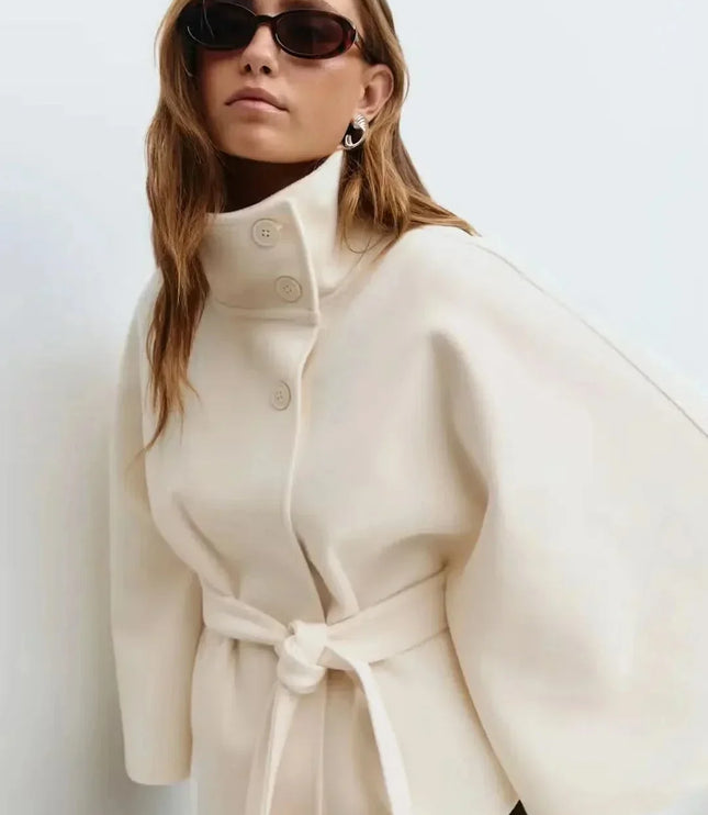Women's Cape Silhouette Structured Layering Jacket