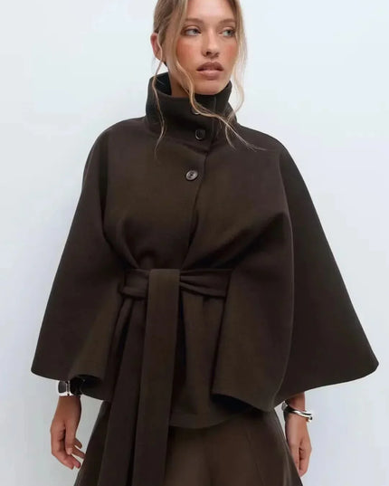 Women's Cape Silhouette Structured Layering Jacket