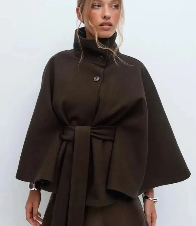 Women's Cape Silhouette Structured Layering Jacket