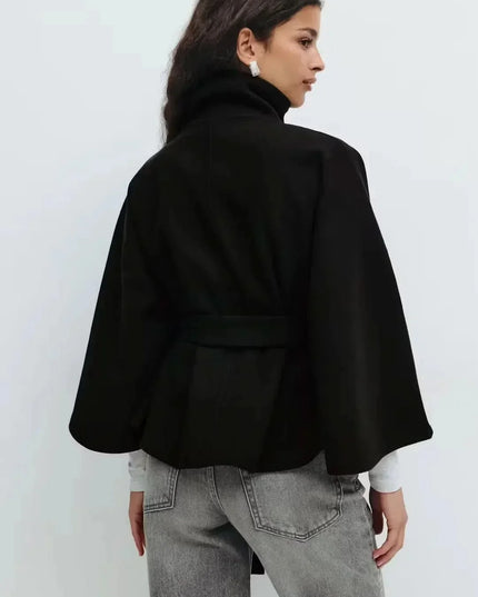 Women's Cape Silhouette Structured Layering Jacket