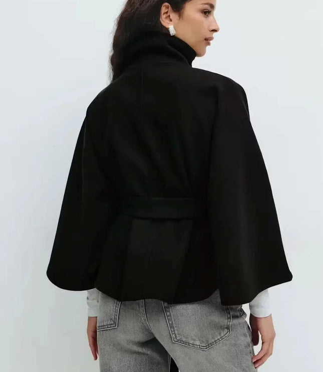 Women's Cape Silhouette Structured Layering Jacket