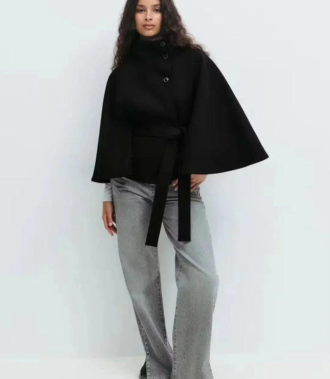 Women's Cape Silhouette Structured Layering Jacket