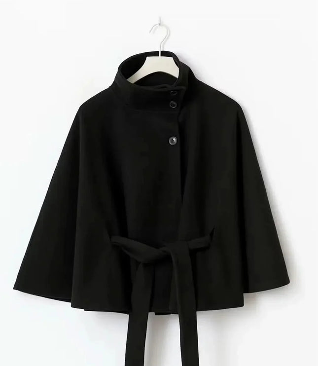 Women's Cape Silhouette Structured Layering Jacket