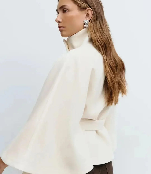 Women's Cape Silhouette Structured Layering Jacket