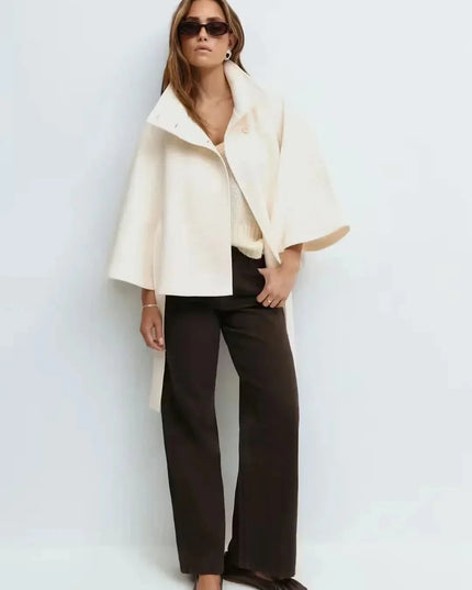 Women's Cape Silhouette Structured Layering Jacket