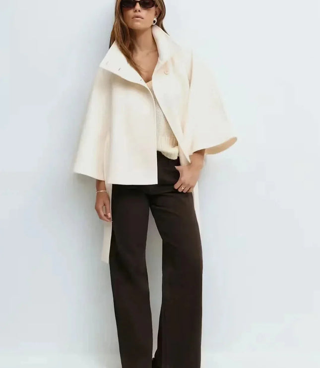 Women's Cape Silhouette Structured Layering Jacket