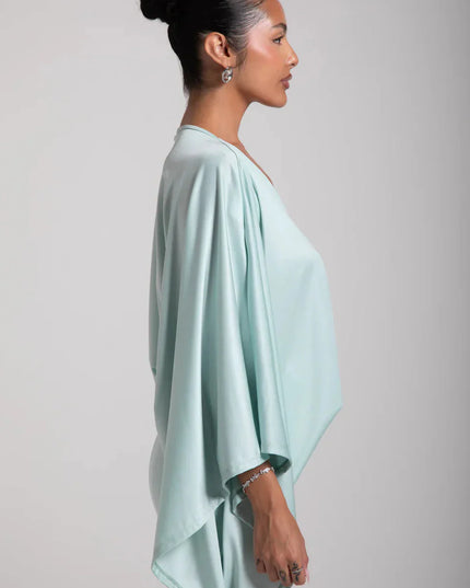 Women's Cape Sleeve Flowy Cocktail Party Mini Dress