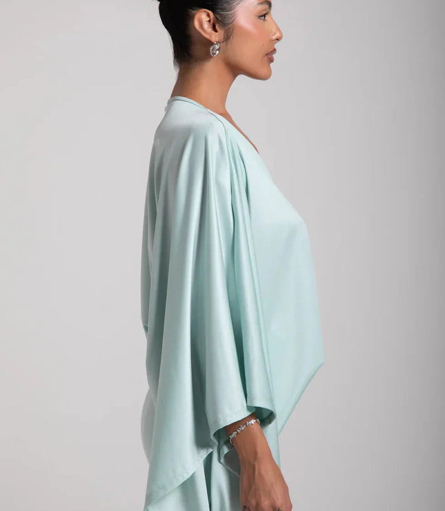 Women's Cape Sleeve Flowy Cocktail Party Mini Dress